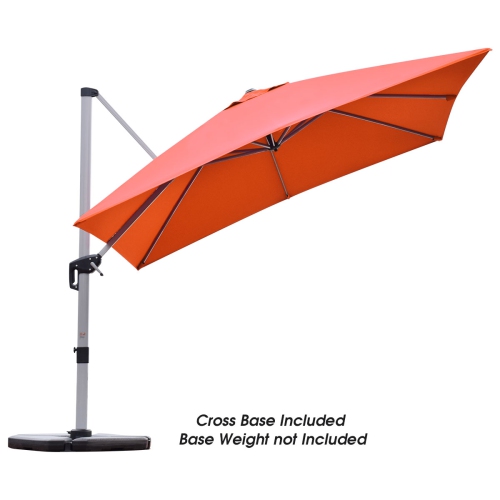 Costway 10Ft Square Patio Offset Cantilever Umbrella 360 Degree Tilt Aluminum