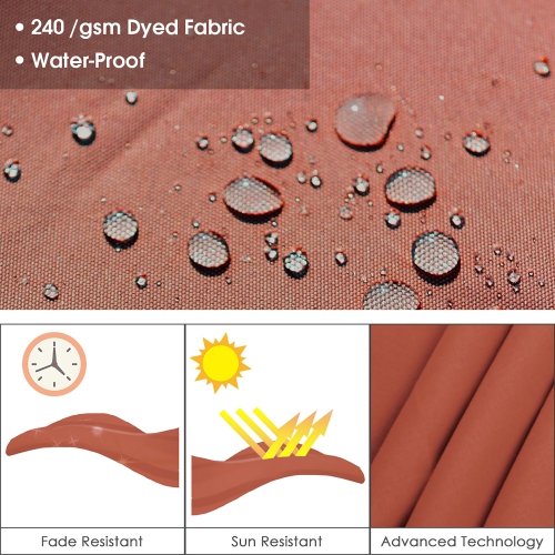 Costway 10Ft Patio Offset Cantilever Umbrella 360 Degree Tilt Aluminum W/Base