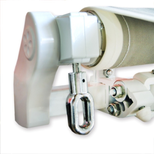 ALEKO AW13X10GREYWHT 13 X 10 Feet Retractable Home Patio Canopy Awning, Grey and White Striped Pattern