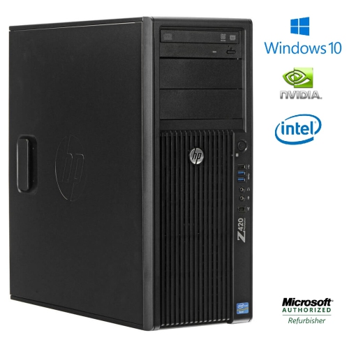HP Z420 Workstation/Light Gamer - Intel Xeon E5-1607, 8Gbs Ram, 240Gb SSD, Nvidia GT 1030 2Gb, Windows 10 Pro *Refurbished*