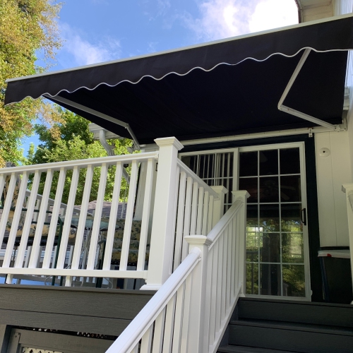 ALEKO  Aw10X8Bk81 10 X 8 Feet Retractable Home Patio Canopy Awning Color In Black