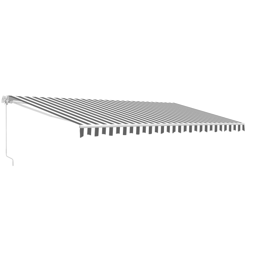 ALEKO AWM10X8GREYWHT Retractable Motorized Patio Awning 10X8 ft GREY/WHITE STRIPE