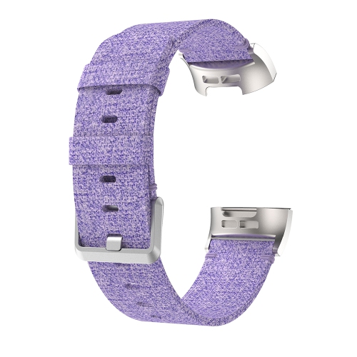 StrapsCo Woven Canvas Watch band Strap for Fitbit Charge 4 - Purple