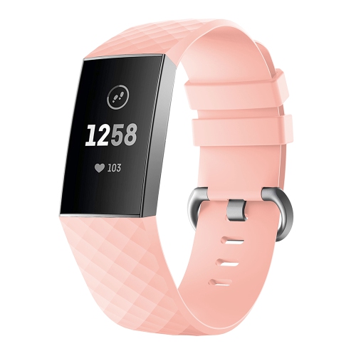 StrapsCo Bracelet de Montre de Remplacement en Caoutchouc de Silicone pour Fitbit Charge 4 - Court-Moyen - Rose