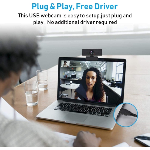 HD Webcam 1080P with Microphone, PC Laptop Desktop USB Webcams, Pro Streaming Computer Camera for Video Calling