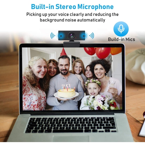HD Webcam 1080P with Microphone, PC Laptop Desktop USB Webcams, Pro Streaming Computer Camera for Video Calling