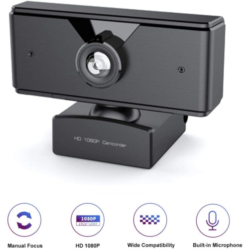 HD Webcam 1080P with Microphone, PC Laptop Desktop USB Webcams, Pro Streaming Computer Camera for Video Calling