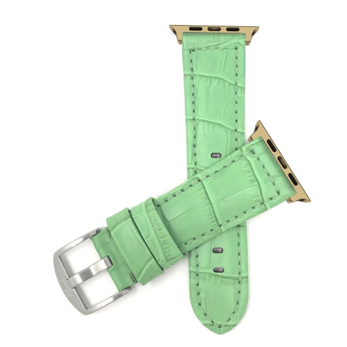 Bracelet de montre en cuir de Bandini pour Apple Watch Band 42&nbsp;mm/41&nbsp;mm/40&nbsp;mm/38&nbsp;mm, série 11 10 9 8 7 6 5 SE - Motif alligator -