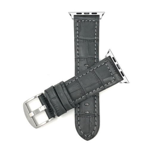 Bandini Leather Replacement Watch Strap for Apple Watch Band 46mm / 49mm / 45mm / 44mm / 42mm Series 11 10 9 8 7 6 5 SE, Ultra 3 2 1 - Alligator