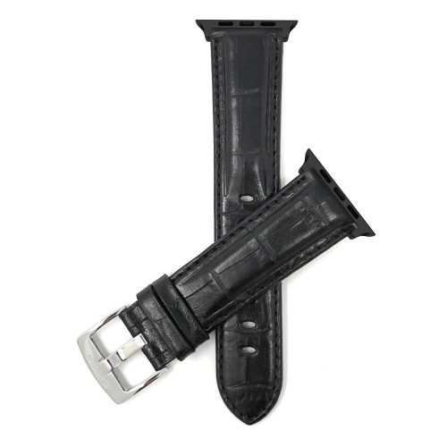 Bracelet en cuir très long/41&nbsp;mm/40&nbsp;mm/38&nbsp;mm, Series 10 9 8 7 6 5 4 3 et se, noir