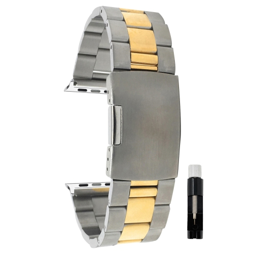 silver metal apple watch strap