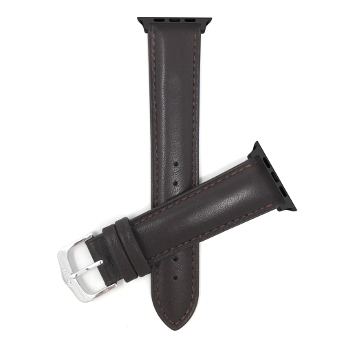 Bandini Leather Replacement Watch Strap for Apple Watch Band 42mm /41mm / 40mm / 38mm, Series 11 10 9 8 7 6 5 & SE - Brown / Black