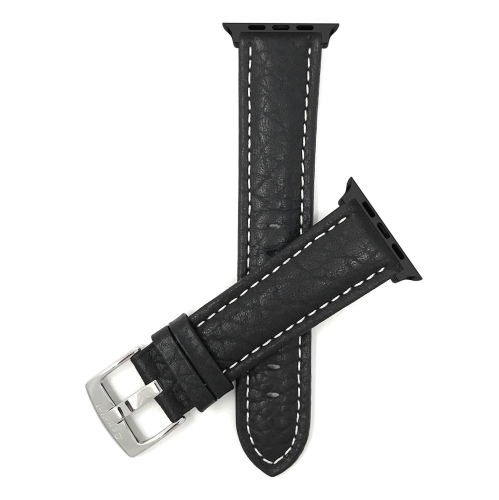 Bandini Extra Long Leather Watch Strap for Apple Watch Band 42mm (Series 11/10) /41mm / 40mm / 38mm, Series 11 10 9 8 7 6 5 & SE, Black