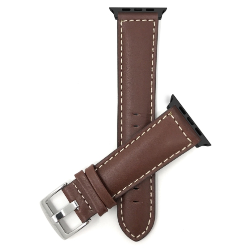 Bracelet de rechange en cuir de Bandini pour Apple Watch Band 42&nbsp;mm/41&nbsp;mm/40&nbsp;mm/38&nbsp;mm, Series 11 10 9 8 7 6 5 & SE - Brun