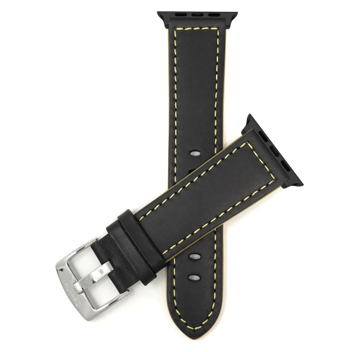 Bandini Extra Long XL Leather Watch Strap for Apple Watch Band 46mm 49mm 45mm 44mm 42mm Series 3 Series 10 9 8 7 6 5 4 3 SE Ultra 1 2 Racer Black Yellow Black Best Buy Canada