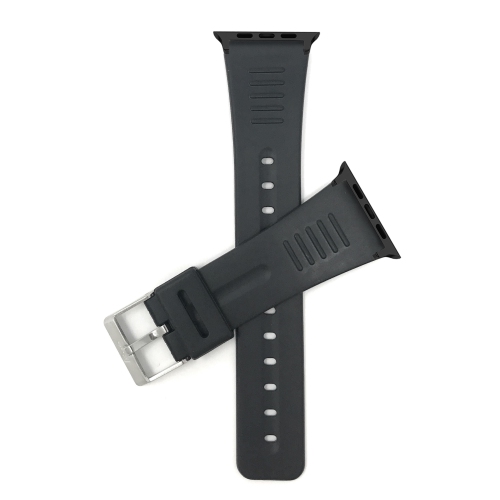 Bandini Rubber Replacement Watch Strap for Apple Watch Band 38mm / 40mm, Series 6 5 4 3 2 1 - Waterproof - Black / Black
