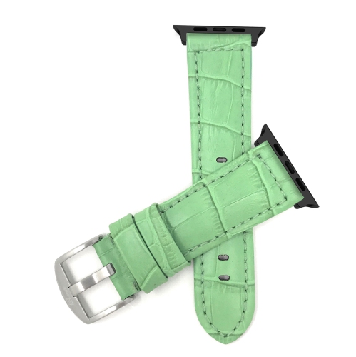 BANDINI  Leather Replacement Watch Strap for Apple Watch Band 42MM (Series 12/11/10) /41MM / 40MM / 38MM Series 12 11 10 9 8 7 6 5 Se - Alligator
