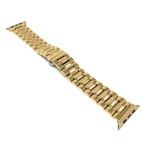 Bracelet de remplacement en acier inoxydable pour Apple Watch de 42 mm/44 mm, série 6 5 4 3 2 1 de Bandai - Doré/doré