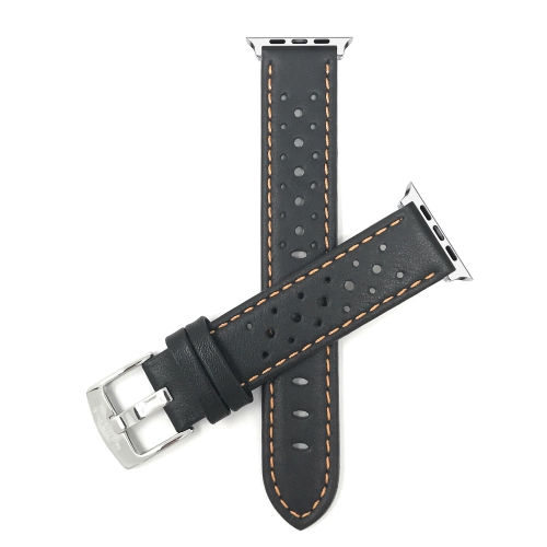 BANDINI  Leather Replacement Watch Strap for Apple Watch Band 46Mm/49Mm/45Mm/44Mm/42MM (Series 3), Series 12 11 10 9 8 7 6 5 Se, Ultra 3 2 1 - Rally