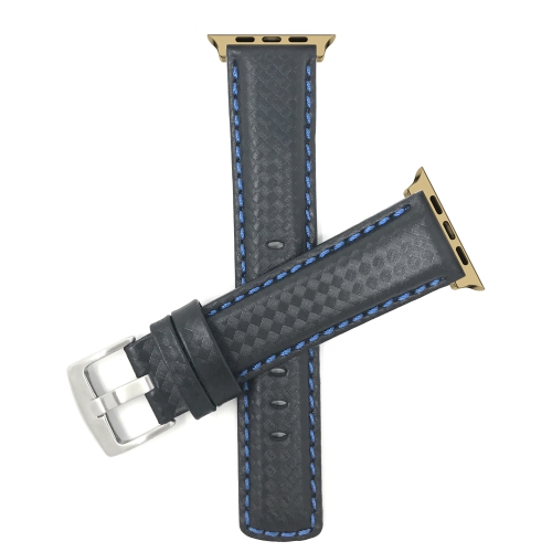 BANDINI  Leather Replacement Watch Strap for Apple Watch Band 46Mm/49Mm/45Mm/44Mm/42MM (Series 3), Series 12 11 10 9 8 7 6 5 Se, Ultra 3 2 1, Carbon