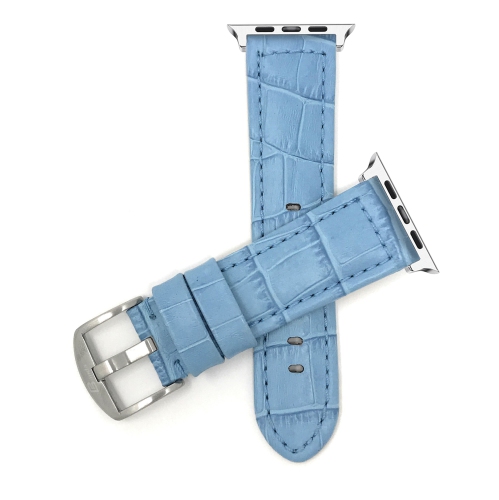 BANDINI  Leather Watch Strap for Apple Watch Band 46MM / 49MM / 45MM / 44MM / 42MM (Series 3), Series 11 10 9 8 7 6 5 Se, Ultra 3 2 1 / Silver