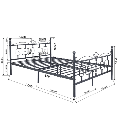 Homy Casa Double Size Bed Frame Platform With Headboard And Stable Metal Slats Mattress Base Boxspring Replacement Black Best Canada - Homy Casa Metal Bed Frame Full Size Platform White Homy Casa Double Size Bed Frame Platform With Headboard And Stable Metal Slats Mattress Base Boxspring Replacement Black Best Canada - Homy Casa Metal Bed Frame Full Size Platform White