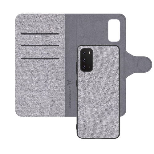 Axessorize LUXFolio Magnetic Fabric Folio Case for Samsung Galaxy S20 Glacier Grey