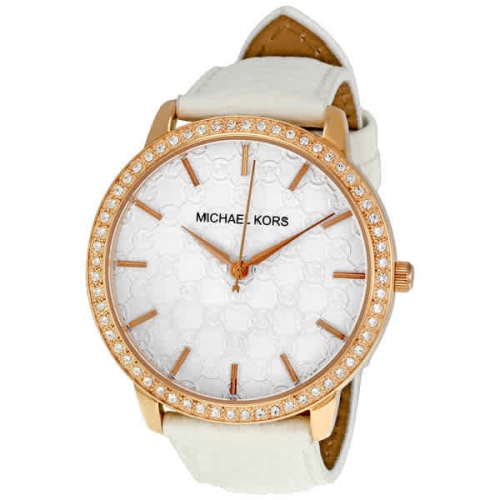 michael kors gold and white watch