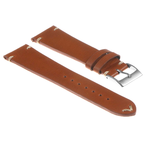 DASSARI Hand-Stitched Classic Leather Watch Band for Apple Watch - 38mm - Tan