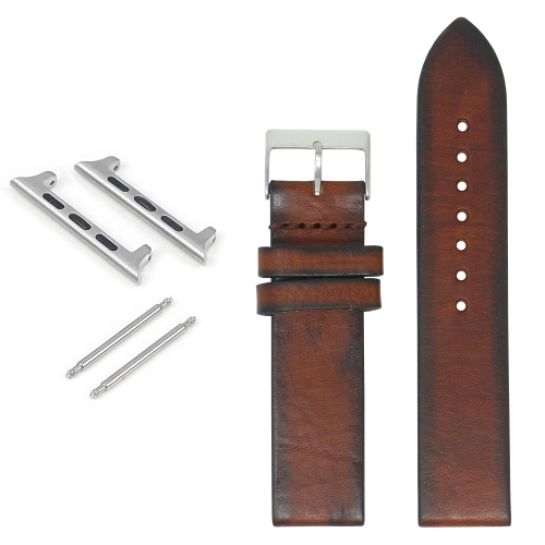 DASSARI Premium Thick Vintage Leather Strap for Apple Watch - 40mm - Mahogany