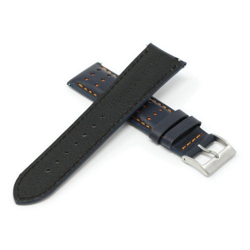 DASSARI Perforated Leather Racing Strap for Apple Watch - 40mm - Blue & Orange