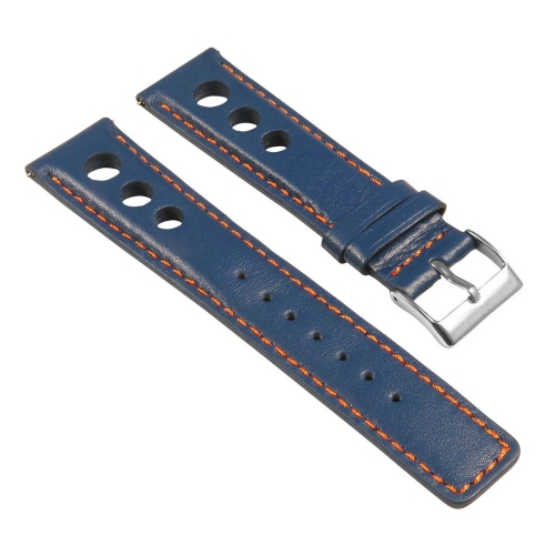 StrapsCo Leather Rally Strap for Apple Watch - 42mm - Blue & Orange