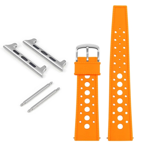 StrapsCo Bracelet rétro en caoutchouc pour Apple Watch - 38mm - Orange