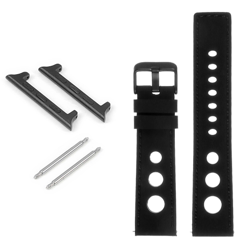 StrapsCo Rubber Rally Strap with Black Buckle for Apple Watch - 38mm - Black
