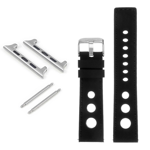 StrapsCo Rubber Rally Strap for Apple Watch - 38mm - Black