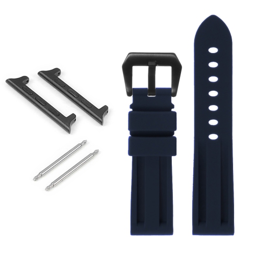 StrapsCo Silicone Watch Strap with Matte Black Pre-V Buckle for Apple Watch - 42mm - Blue