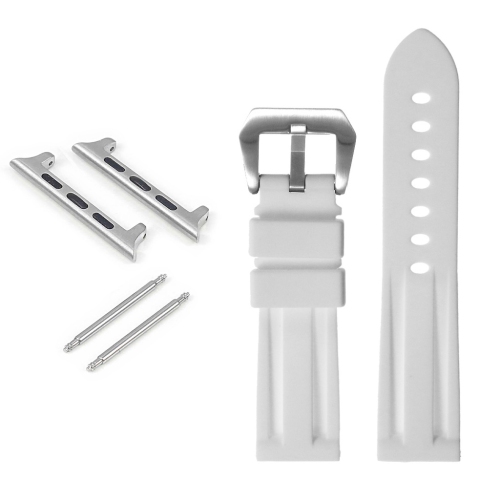 StrapsCo Silicone Watch Strap with Brushed Stainless Steel PreV Buckle for Apple Watch 42mm