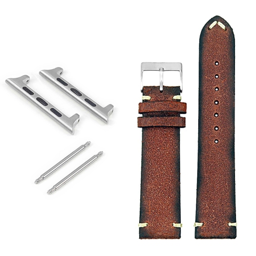 DASSARI  Patina Distressed Italian Leather Watch Band for Apple Watch - 42MM - Rust In Multicolor