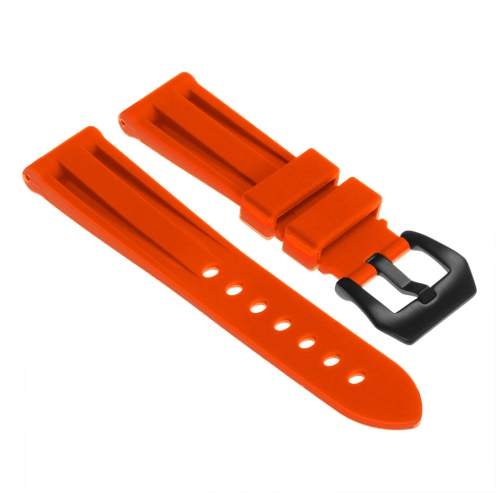 StrapsCo Silicone Watch Strap with Matte Black Pre-V Buckle for Apple Watch - 38mm - Orange