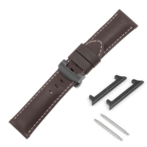 DASSARI  Smooth Leather Strap W/ Black Deployant Clasp for Apple Watch - 38MM - In Brown