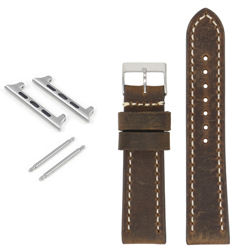 STRAPSCO  Vintage Leather Strap for Apple Watch - 42MM (Extra Long) - Classic Cigar In Multicolor