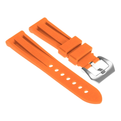 StrapsCo Silicone Watch Strap with Brushed Stainless Steel Pre-V Buckle for Apple Watch - 38mm - Tangerine