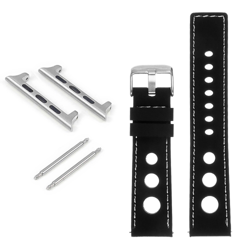 STRAPSCO  Rubber Rally Strap for Apple Watch - 42MM - Black & In White