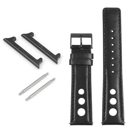 STRAPSCO  Leather Rally Strap W/ Buckle for Apple Watch - 38MM - In Black