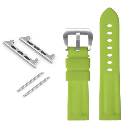 STRAPSCO  Silicone Watch Strap With Brushed Stainless Steel Pre-V Buckle for Apple Watch - 40MM - Lime In Green
