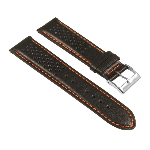 StrapsCo Perforated Rally Strap for Apple Watch - 38mm - Black & Orange