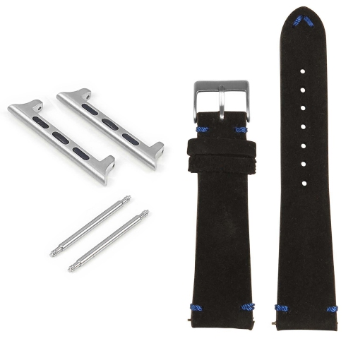 STRAPSCO  Suede Strap for Apple Watch - 42MM - Black & In Blue
