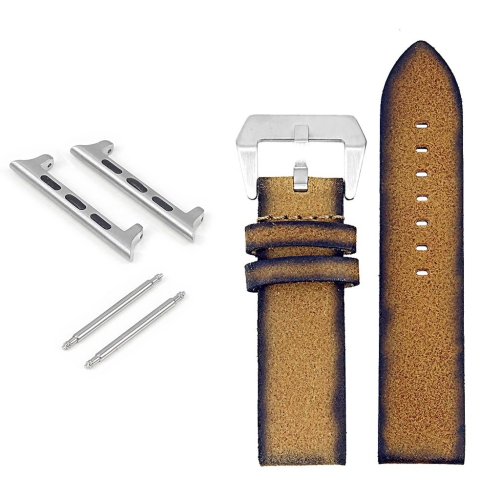 DASSARI  Opus Thick Distressed Italian Leather Strap for Apple Watch - 40MM - In Tan