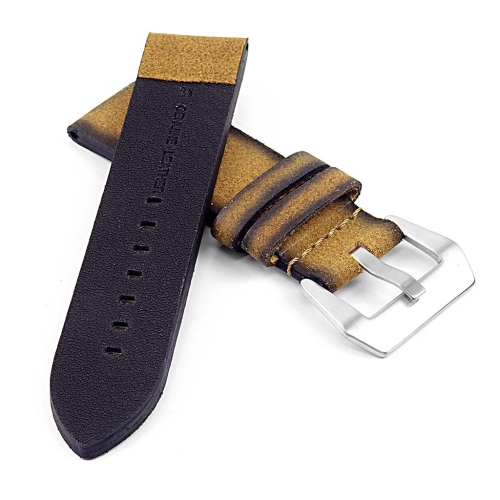 DASSARI Opus Thick Distressed Italian Leather Strap for Apple Watch - 40mm - Tan