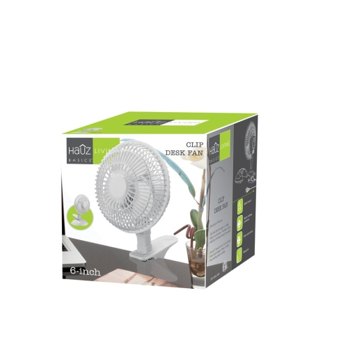 Hauz CF1-6 - Ventilateur de Bureau avec Pince de 6 Pouce, Blanc